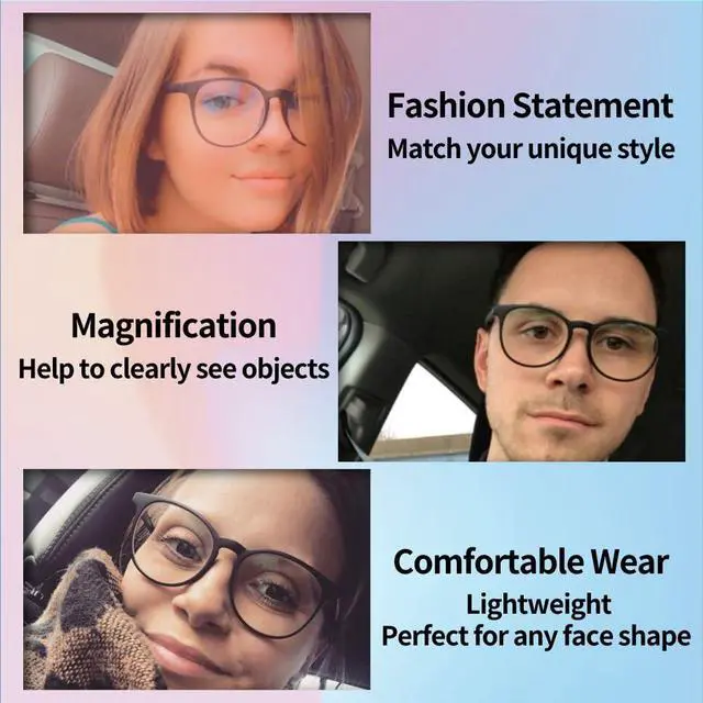 Alt view image 3 of 5 - GLASAOTO Blue Light Blocking Glasses Reading Glasses for Women Men Round Eyeglasses Frame Lightweight Reduce Eye Strain Brown 0