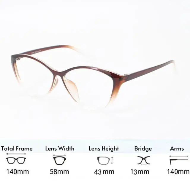 Alt view image 3 of 4 - GLASAOTO Oversized Cateye Blue Light Blocking Glasses for Woman Computer Reading Eyeglasses Frames UV Magnification 2.0 Brown