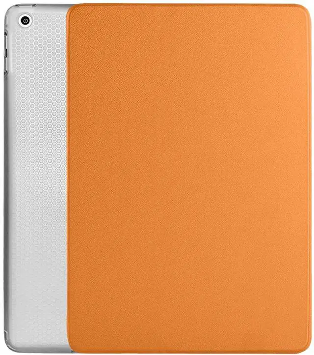 Main image of DuraSafe Cases for iPad PRO 9.7 Inch [ PRO 9.7 2016 ] A1673 A1674 MLPX2LL/A MLPW2LL/A MLPY2LL/A MLYJ2LL/A Trifold Slim Smart TPU Transparent Back Cover with Adjustable Stand Feature - Orange