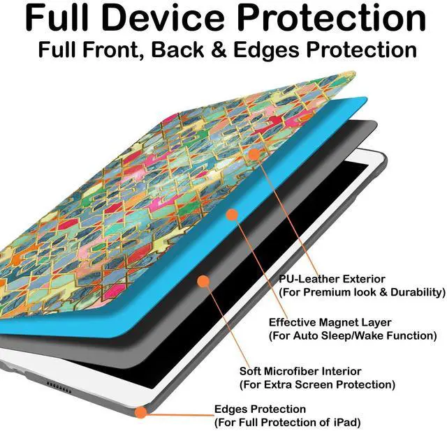 Alt view image 4 of 5 - DuraSafe Cases for iPad PRO 11 3 2 Gen [ PRO 11 3rd 2nd ] A2377 A2459 A2301 MHQR3LL/A MHQT3LL/A MHQU3LL/A MHQV3LL/A MY232LL/A MY252LL/A Ultra Printed Smart PU Leather Flip Folio Book Cover - Damask