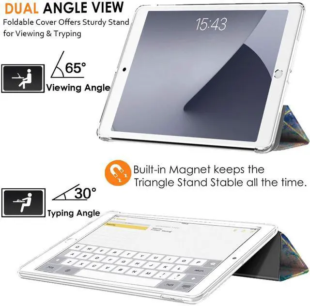 Alt view image 4 of 5 - DuraSafe Cases for iPad 9.7 Inch 6th 5th Air 1st Air 2nd Gen [iPad 5 6 Air 1 2 ] A1893 A1954 A1822 A1566 MD785LL/B MD788LL/B MD786LL/B MD789LL/B Printed Case TPU Heat Dissipation Back - Diamond Grid