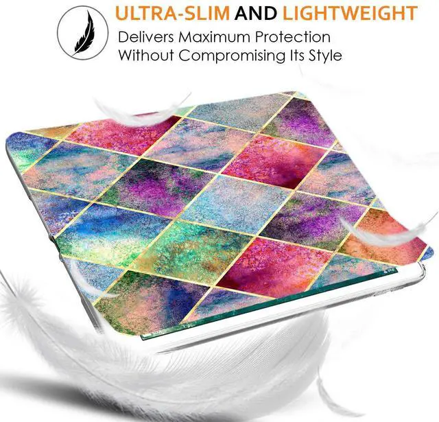 Alt view image 5 of 5 - DuraSafe Cases for iPad 9.7 Inch 6th 5th Air 1st Air 2nd Gen [iPad 5 6 Air 1 2 ] A1893 A1954 A1822 A1566 MD785LL/B MD788LL/B MD786LL/B MD789LL/B Printed Case TPU Heat Dissipation Back - Diamond Grid
