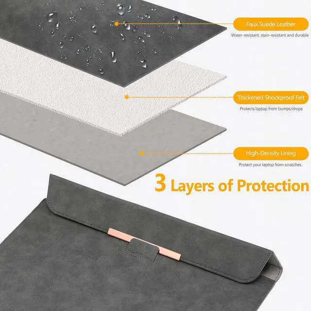 Alt view image 4 of 5 - HYZUO 15-16 Inch Laptop Sleeve Case with Stand for MacBook Pro 16 M4/M3/M2/M1 Pro/Max 2025-2019, MacBook Pro 15 2015-2012, XPS 15, Samsung Galaxy Book Flex/Pro 15, Space Gray(Smiley)