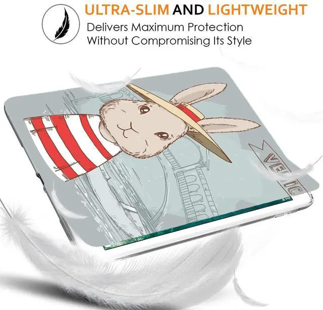 Alt view image 5 of 5 - DuraSafe Cases for iPad Mini 7.9 Inch 5 Gen [ Mini 5th Generation 2019 ] A2133 A2124 A2126 MUXH2LL/A MUXF2LL/A Printed Adjustable Stand Feature Case with TPU Heat Dissipation Back - Bunny Hat