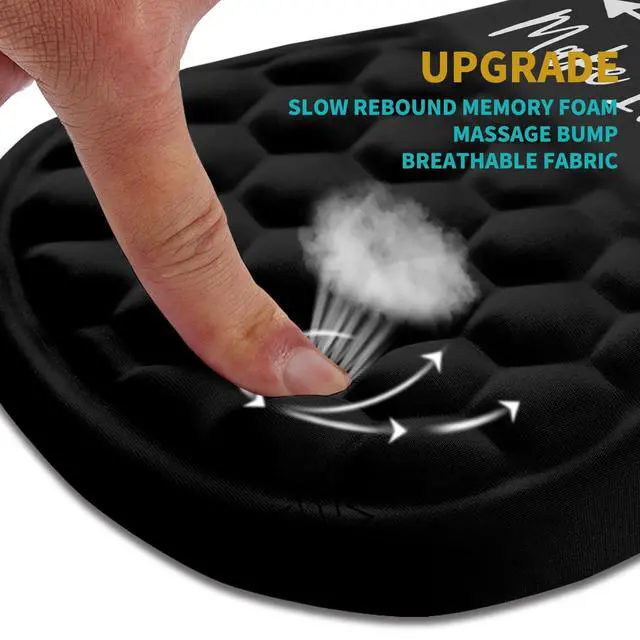 Alt view image 2 of 5 - Hokafenle Ergonomic Mouse Pad Wrist Support, Wrist Rest Mousepad for Carpal Tunnel Pain Relief with Integrated Memory Foam Slope Massage Bulge (11.8x7.9 inch,Inspirational Quote