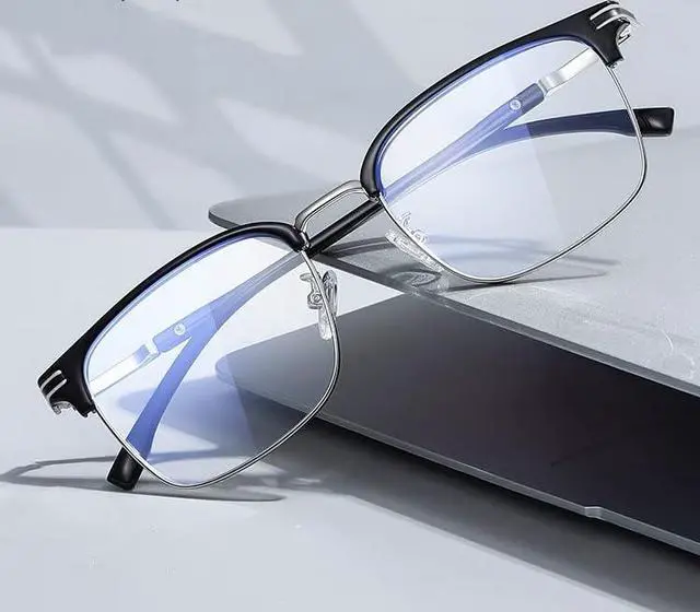 Alt view image 2 of 5 - HOKETOP Blue Light Blocking Glasses for Men Anti-Fatigue Computer Monitor Gaming Glasses Prevent Headaches Glasses, Arrow Silver/Black