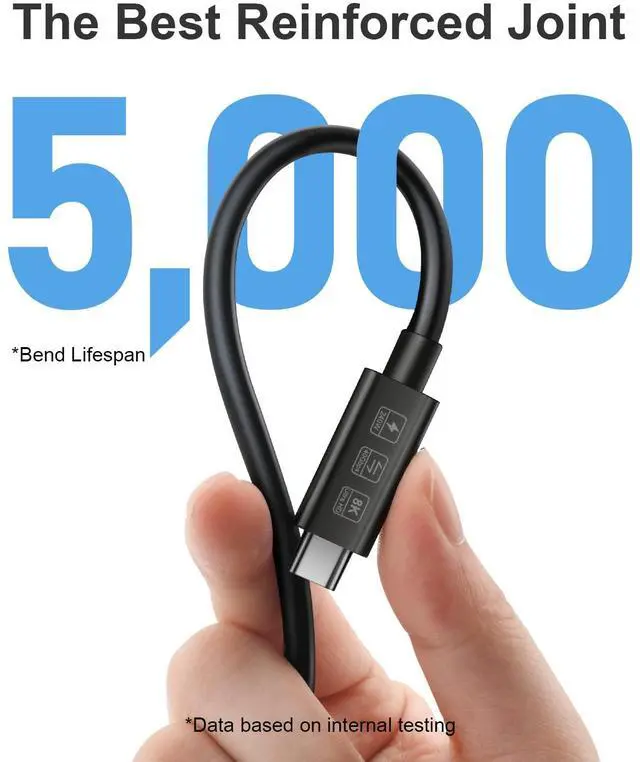 Alt view image 4 of 5 - Icseio Thunderbolt 4 Cable - 2.62ft, 40 Gb/s Data Transfer, 8K Display Support, USB 4 Cable 240W Charging USB C to USB C Cable for MacBooks, Hubs, Docks & More (2.62ft)