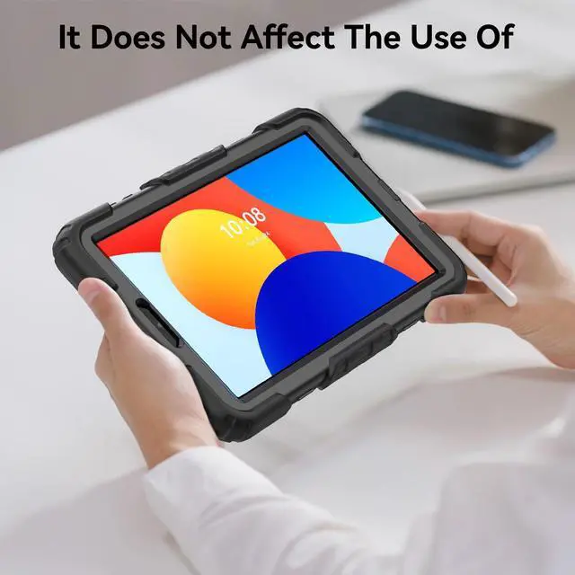 Alt view image 4 of 5 - Gylint Case for Xiaomi Redmi Pad SE 8.7 inch, with Screen Protector, Hand Strap, Shoulder Strap, 360deg Rotating Stand for Xiaomi Redmi Pad SE 8.7 Inch Black