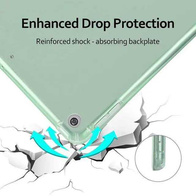 Alt view image 5 of 5 - Idocolors Lemon Case for iPad 5th/6th Generation Girly Green Pad Anti-Scratch Lightweight with Pencil Holder Trifold Stand Soft TPU Cover(Model Number:A1822 A1823 A1893 A1954),(QX-RNDB0061612017)