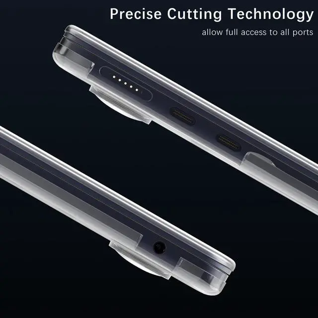 Alt view image 5 of 5 - Idocolors Elegant Blue Flower Case Compatible with MacBook Pro 14 Inch(Models A2442/A2779 M2/A2918/A2992 M3), Transparent Frosted Protective Hard Case Anti Scratch Cover for Girls Women Men