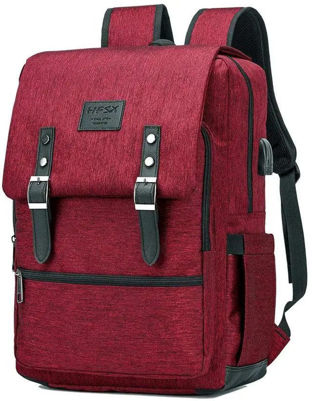 Main image of HFSX Vintage Backpack Anti Theft Laptop Backpack Men Women Business Travel Computer Backpack College Bookbag Stylish Water Resistant Vintage Backpack with USB Port Fits 15.6 Inch Laptop