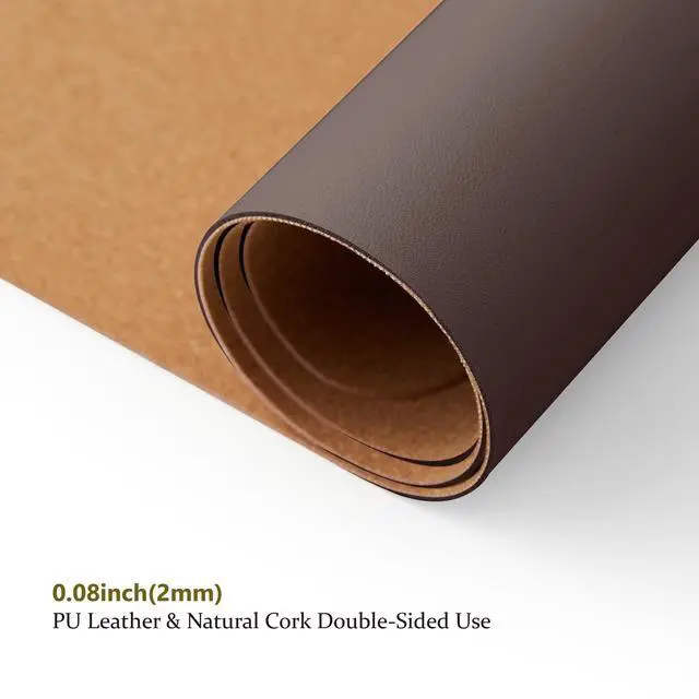 Alt view image 3 of 5 - Large Cork Desk Mat - 47.2"x 17" Desk Pad for Office and Home - Ideal for Large Mouse Pad and Desk Mats on Top of Desks(Coffee)