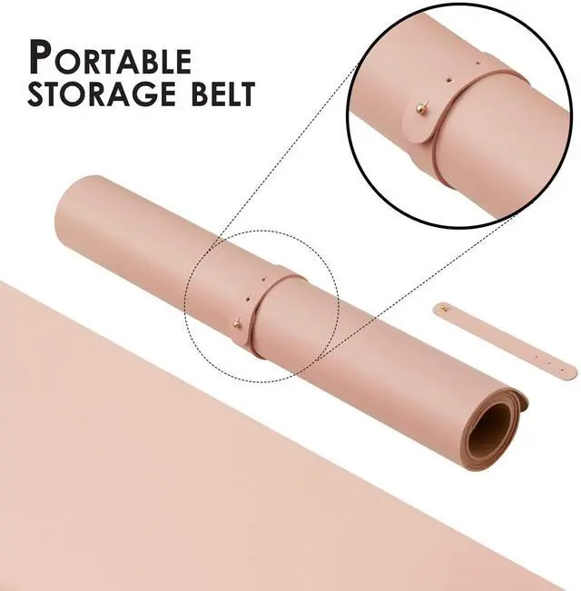 Alt view image 4 of 5 - Large Cork Desk Mat - 47.2"x 17" Desk Pad for Office and Home - Ideal for Large Mouse Pad and Desk Mats on Top of Desks(Pink)