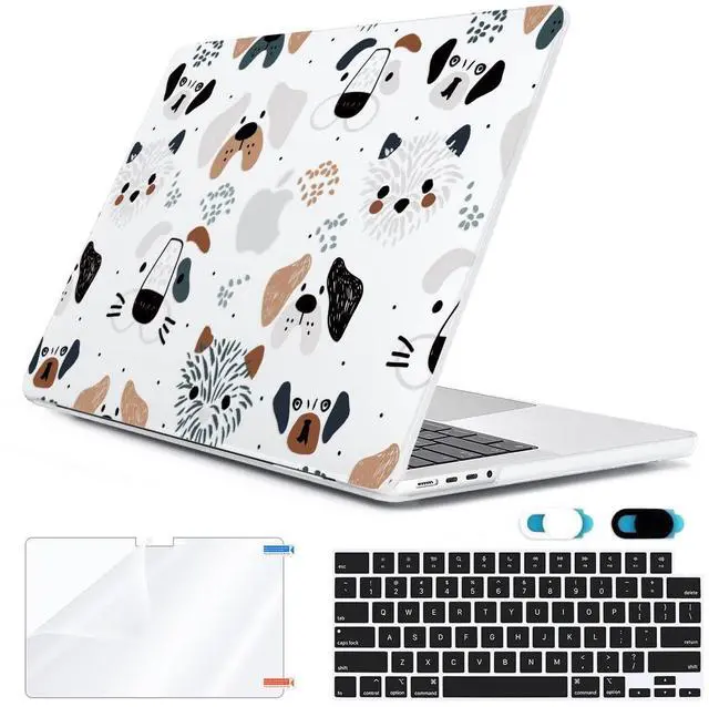 Main image of HOHAIYOO for MacBook Pro 14 inch Case M4 M3 M2 M1 A3112 A3185 A3401 A2918 A2992 A2779 A2442 2021 2022 2023 2024 Release, Hard Shell Case+Keyboard Cover+Screen Protector+Webcam Cover, Funny Dog