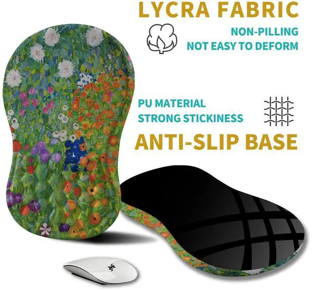Alt view image 5 of 5 - Hokafenle Ergonomic Mouse Pad Wrist Support, Wrist Rest Mousepad for Carpal Tunnel Pain Relief with Integrated Memory Foam Slope Massage Bulge (11.8x7.9 inch,Cute Floral