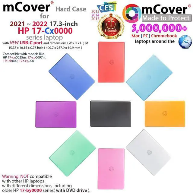 Alt view image 2 of 5 - mCover Case Compatible ONLY for 2021-2023 17.3" HP Laptop 17-CNxxxx Series (No DVD Drive) Windows Laptop Computer - Blue