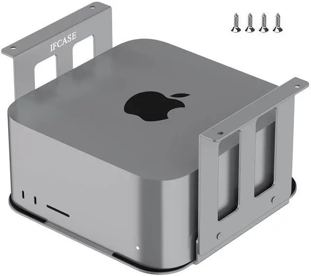 Main image of IFCASE Aluminum Under Desk Mount for Mac Studio M4 M3 M2 M1 Max, Ultra with Anti-Scratch Pad (Silver)