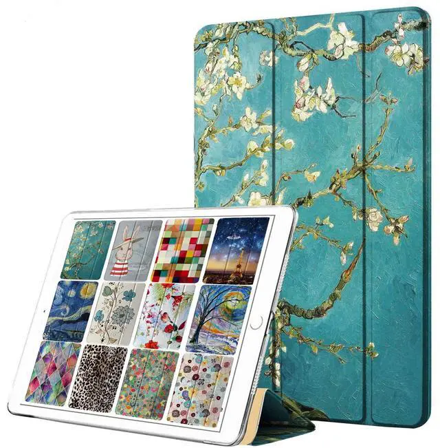 Main image of DuraSafe Cases for iPad Mini 4 7.9 Inch 2015 [ Mini 4th Gen ] A1538 A1550 Trifold Printed Hard Smart PC Transparent Back Cover - Almond Flower Bloom