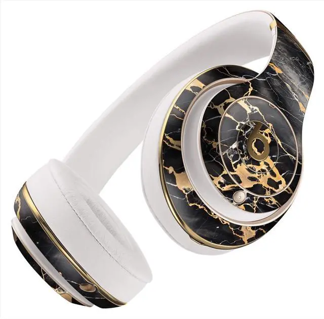Alt view image 3 of 3 - Design Skinz Black and Gold Marble Surface Full-Body Protective Skin Wrap Decal Compatible with The Beats by Dre Studio 2 or 3 Remastered Wireless Headphones