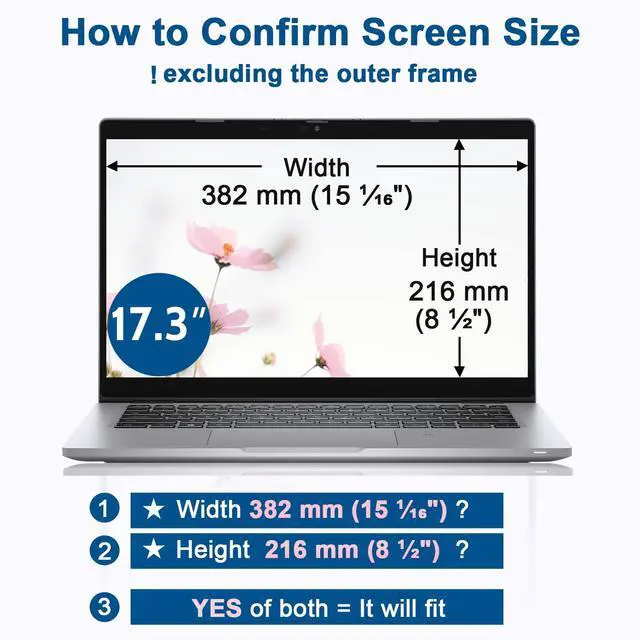 Alt view image 2 of 5 - IPROKKO Laptop Privacy Screen 17.3 Inch for HP Dell Acer Asus Lenovo Thinkpad Envy Xps, 16:9 Aspect Removable 17.3in Anti Blue Light Glare Privacy Filter, Anti Spy Computer Monitor Security Protector