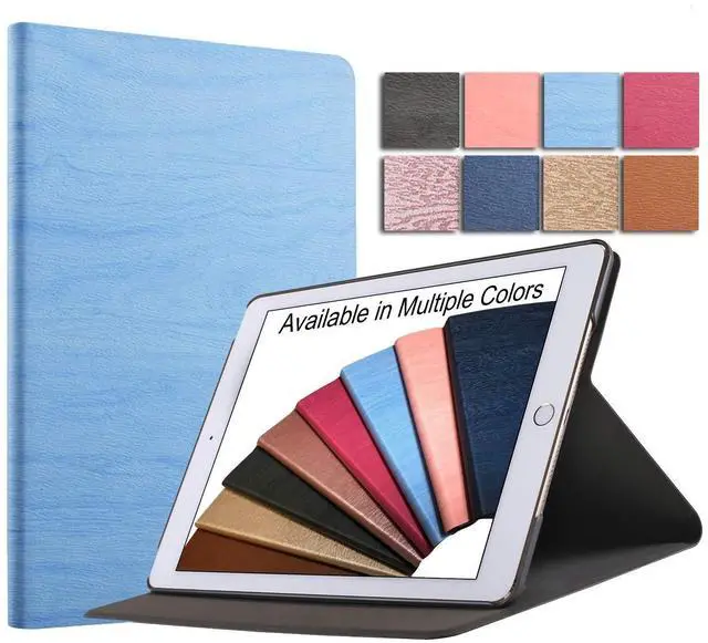 Main image of DuraSafe Cases for iPad Mini 4 7.9 Inch 2015 [ Mini 4th Gen ] A1538 A1550 MK6K2LL/A MK6J2LL/A MK6L2LL/A Tree Texture Folio Smart Cover with Protective Sleek & Classic Design - Sky Blue