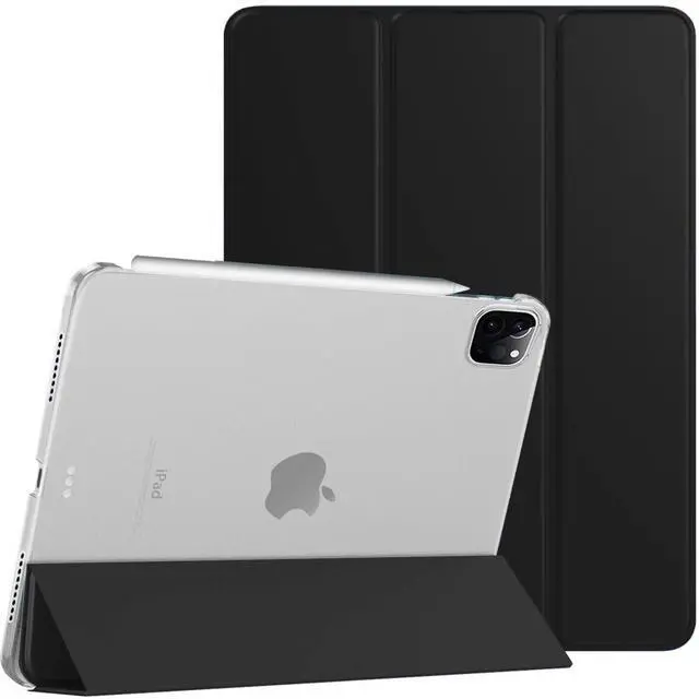 Main image of DuraSafe Cases for iPad Pro 12.9 5 4 Gen [ PRO 12.9 inch 5th 4th ] A2378 A2461 A2379 A2462 A2229 A2069 A2232 A2233 A1876 A2014 Trifold Hard Smart PC Translucent Back Cover - Black