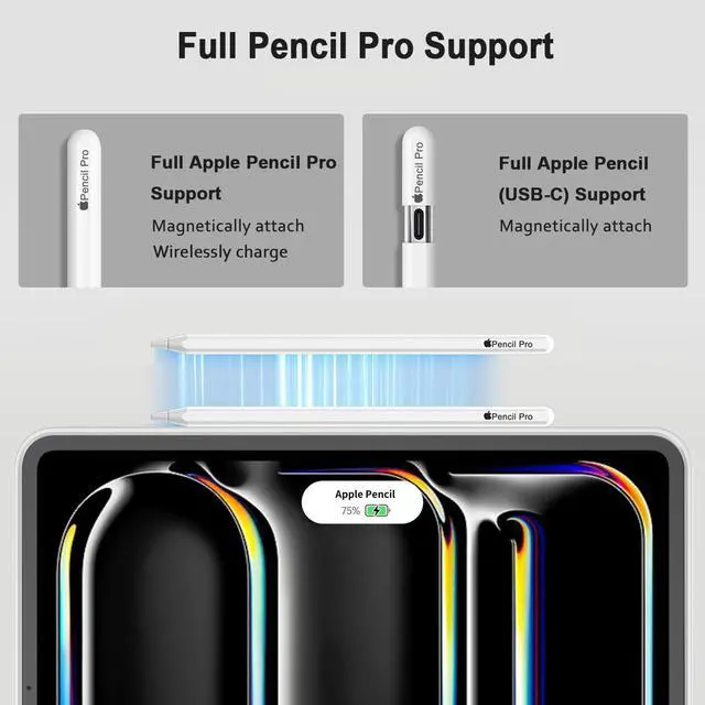 Alt view image 3 of 5 - iMieet for iPad Pro 11 Inch Case M4 2024 (5th Generation) with Pencil Holder, [Support Pencil Pro and Pencil (USB-C)], Trifold Stand Smart Case with Soft TPU Back, Auto Wake/Sleep (Light Gray)