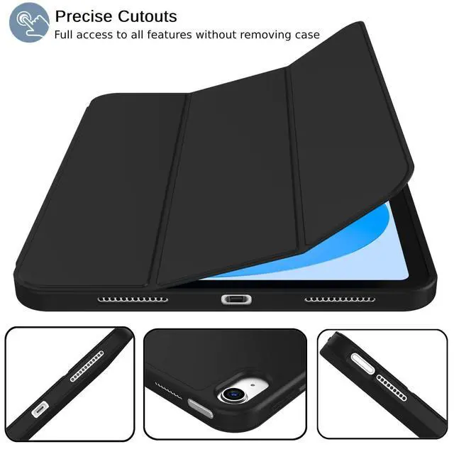 Alt view image 2 of 5 - iMieet iPad (A16) Case/iPad 10th Generation Case [11-Inch 2025/10.9 Inch 2022] with Pencil Holder, Trifold Stand Smart Cover with Soft TPU Back,Auto Wake/Sleep(Black)