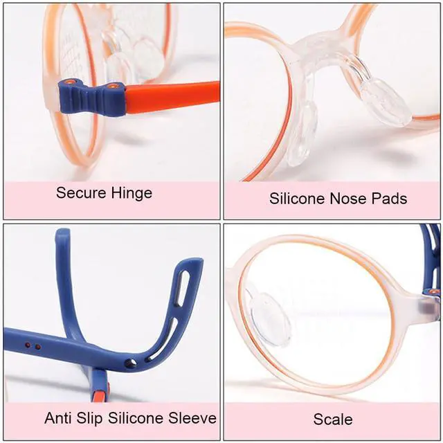 Alt view image 4 of 4 - QYAJS Eyeglasses Frame Children Optical Glasses TR90 Flexible Bendable One-piece Safe Eyewear Girls Boy