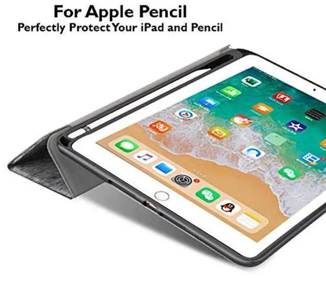 Alt view image 5 of 5 - DuraSafe Cases for iPad Air 6th 2024 5th 2022 4th 2020 Gen [Air 4/5 / 6 / Air 11 ] 10.9 11 A2588 A2316 MM6R3LL/A MM6T3LL/A MYHX2LL/A Durable TPU Silicone Back Case with Pencil Holder - Gray