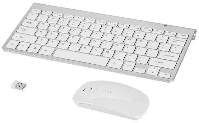 Main image of Keyboard Mouse Combo, 2.4GHz Slim Keyboard and Mouse Kit for Desktop, Computer, PC(Silver)