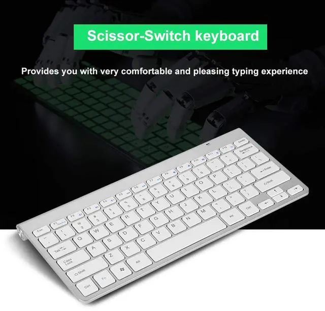 Alt view image 5 of 5 - Keyboard Mouse Combo, 2.4GHz Slim Keyboard and Mouse Kit for Desktop, Computer, PC(Silver)