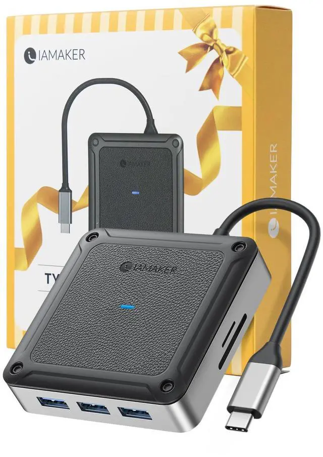 Main image of USB C Hub, IAMAKER 8 Port USB-C Hub Multiport Adapter, 4K@60Hz HDMI Port & 1Gbps Ethernet & 100W Power Delivery & 3 Port USB 3.0 Data Ports & SD and TF Card Reader, USB C Splitter Dongle