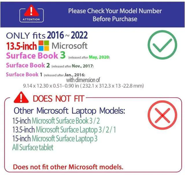 Alt view image 3 of 5 - mCover Case Compatible for 2016~2022 13.5" Microsoft Surface Book 1/2 / 3 with Detachable Tablet Display ONLY (NOT Fitting Cheaper Surface Laptop Models) - Black