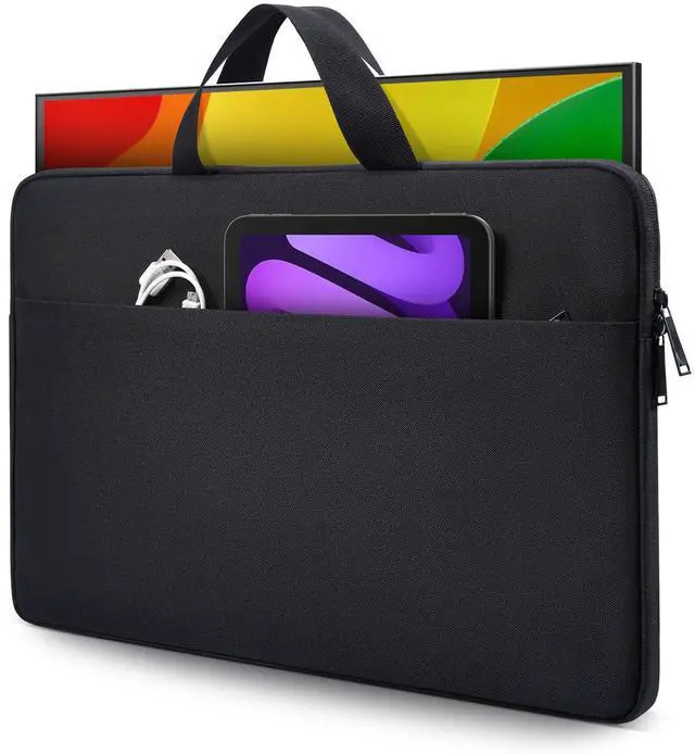 Main image of 18.5 Inch Portable Monitor Case, Protective Carrying Sleeve for VisionOwl InnoView Upperizon Usparkle Ingnok iProda Motyeowe Cocopar HONGO, 18-18.5" Laptop Notebook Computer Bag, Black
