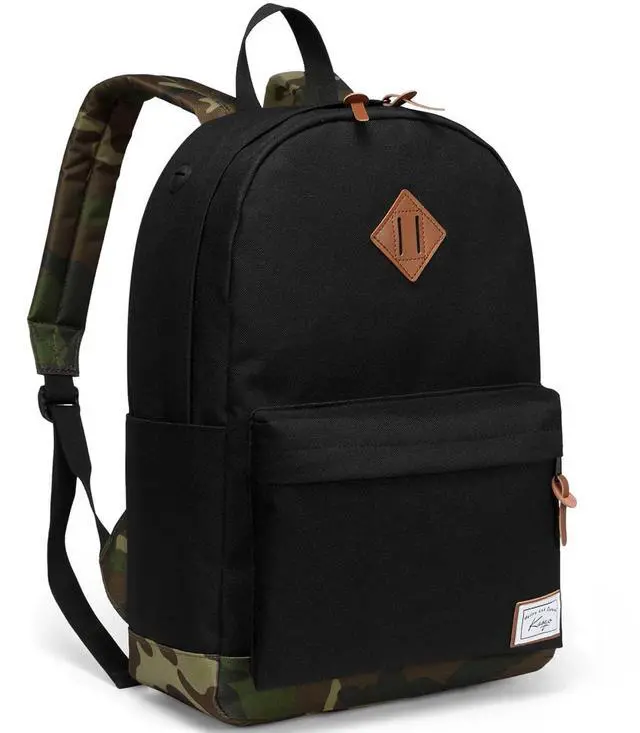 Main image of Kasqo Classic Lightweight 15.6 Inch Laptop Bag for Men Women, Black and Camo