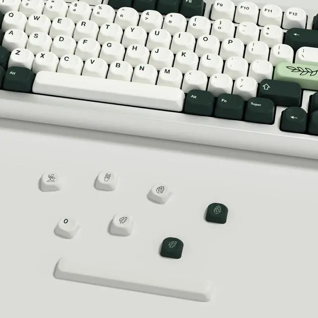 Alt view image 4 of 5 - YMKPVR KBDiy Botanical KOA Profile Keycaps 60 Percent,Dye-Sublimation PBT Green Custom Keyboard Keycap,131 Key Cap Set for Cherry Gateron MX Switches Mechanical Keyboards