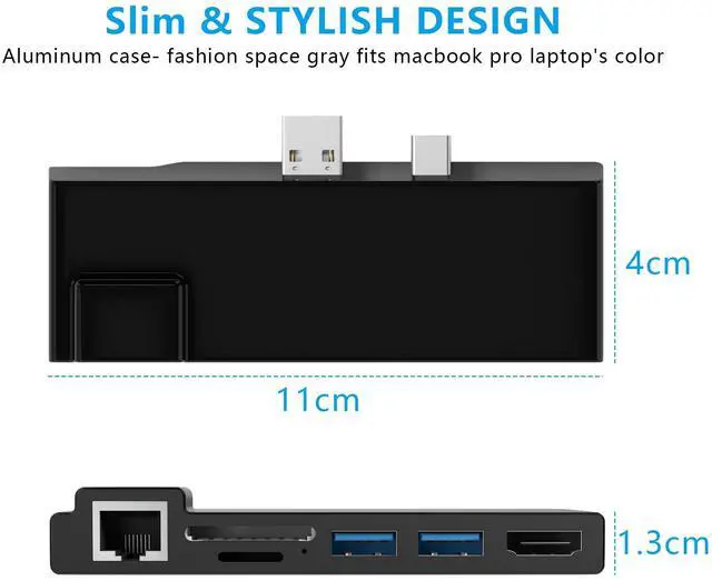 Alt view image 4 of 5 - Portable Dock for Surface Pro 4/5/6 USB Hub Docking Station with 1000M Ethernet Port, 4K HDMI, 2 x USB 3.0 Ports, SD/Micro SD Card Reader,LAN Adapter for The 4th/5th/6th-gen Surface Pro 2016/2017/2018