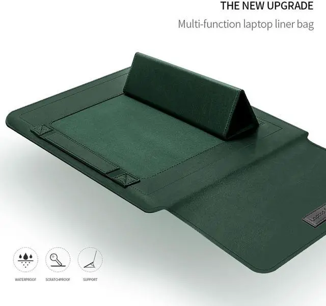 Alt view image 4 of 5 - 13-14 Inch Sleeve Case Cover for MacBook Pro 2016-2020/Surface Laptop 2017/Book 3 13.5", Laptop Slim Bag for 13-14" Lenovo Dell Toshiba HP Acer Chromebook (13-14 inch, Green)