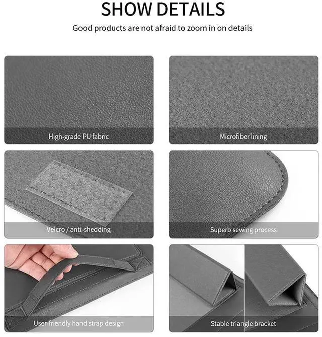 Alt view image 3 of 5 - 13-14 Inch Sleeve Case Cover for MacBook Pro 2016-2020/Surface Laptop 2017/Book 3 13.5", Laptop Slim Bag for 13-14" Lenovo Dell Toshiba HP Acer Chromebook (13-14 inch, Brown)