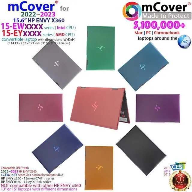 Alt view image 2 of 5 - mCover Case ONLY Compatible for 2022~2023 15.6" HP Envy x360 15-EW0000 (Intel CPU) / 15-EY0000 (AMD CPU) Series Laptop (NOT Fitting Any Other HP Models) - Black