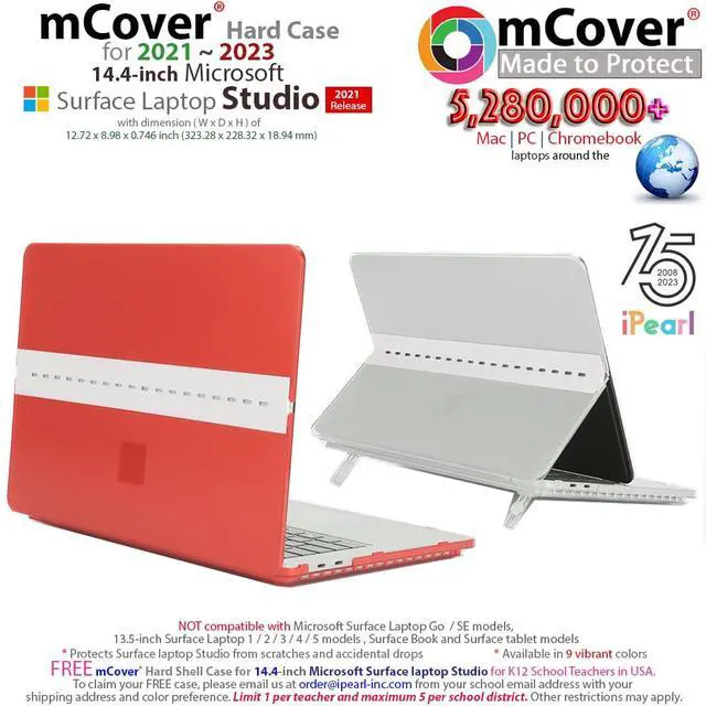 Alt view image 2 of 5 - mCover Case ONLY Compatible for 2021-2023 14.4" Microsoft Surface Laptop Studio Notebook Computer - Pink