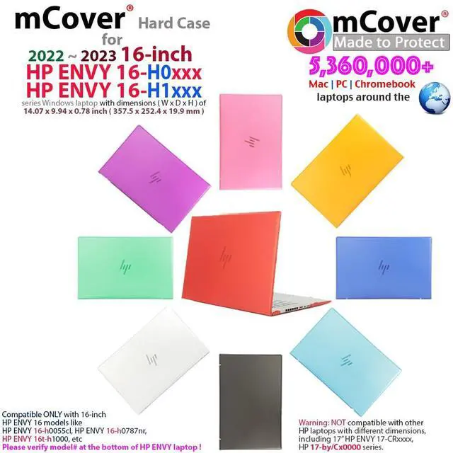 Alt view image 2 of 5 - mCover Case Compatible ONLY for 2022~2023 16-inch HP Envy 16-H0xxx / 16-H1000 Series Windows Notebook PC (NOT Fitting Any Other HP Models) - Black