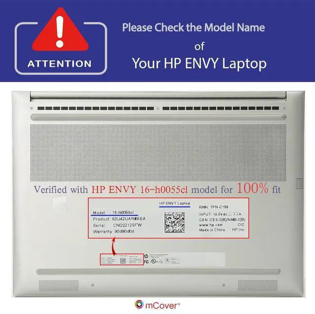 Alt view image 4 of 5 - mCover Case Compatible ONLY for 2022~2023 16-inch HP Envy 16-H0xxx / 16-H1000 Series Windows Notebook PC (NOT Fitting Any Other HP Models) - Black