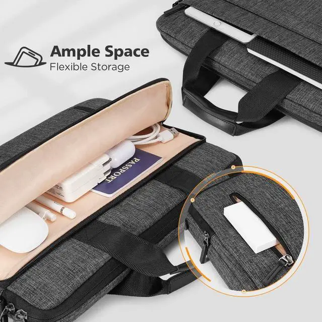 Alt view image 2 of 5 - KIZUNA Laptop Bag Case 17 Inch Computer Shoulder Sleeve Briefcase For LG gram 17 2022 /Dell G7/17.3" HP ProBook 470/Lenovo Ideapad 700/DELL Precision 7710/Predator PH717-71-746,Grey