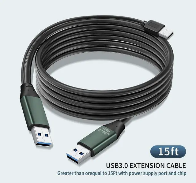 Alt view image 3 of 5 - Kumiho 15Ft USB 3.0 Cable Male to Male Type A to A Cable for Data Transfer,Hard Drive Enclosures,Laptop Cooler,DVD Player,USB Hub