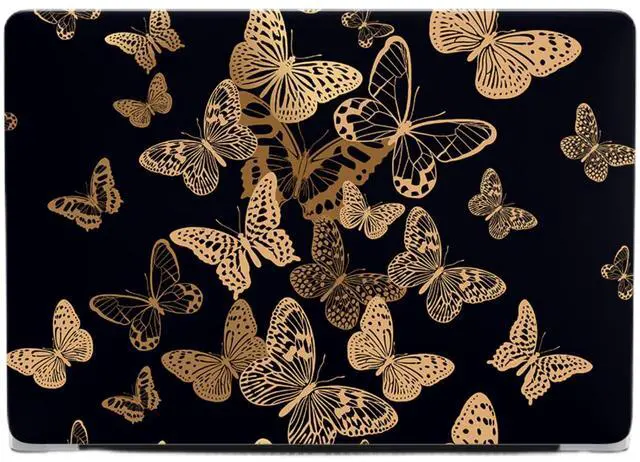 Main image of Fulbrio Arts Compatible with MacBook Pro 13 inch Hard Shell Matte Finish Case Skin, 2022, 2021,2016-2022 Release A2251/A2289/A2338 Slim Matte Finish Hard Shell with Keyboard Cover,Golden Butterfly