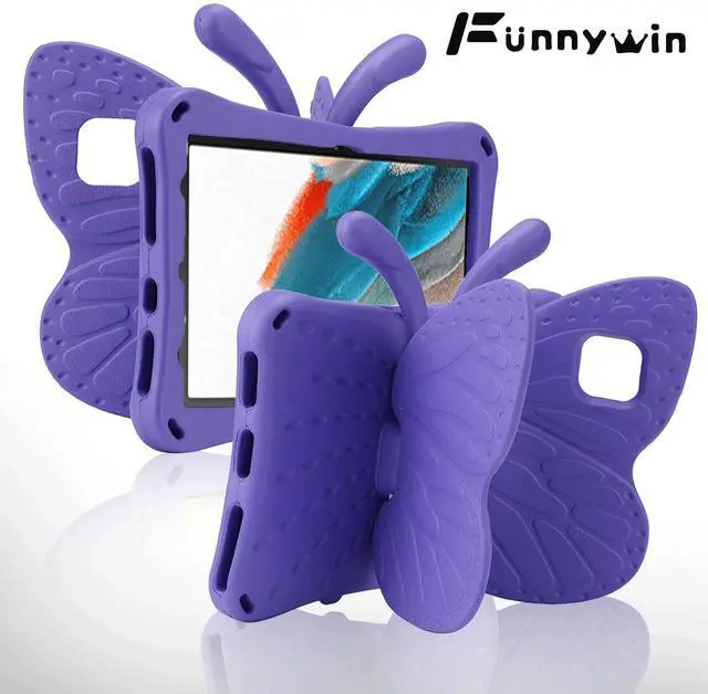 Main image of Kindle Fire HD 10 Kids Pro Tablet Case Fire HD10 2021 2023 10.1 11th 13th Generation Butterfly Case with Kickstand EVA Full Boby Rugged Shockproof Kids HD 10 Plus Tablet Cover for Girl Gift (Purple)