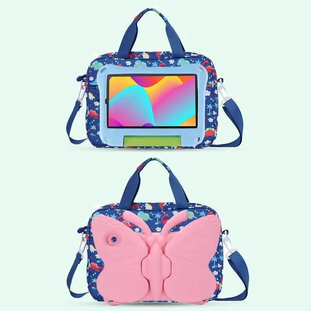 Alt view image 4 of 5 - Kids Tablet Bag for Boy Girls Dinosaur Tablet Sleeve Carrying Case with Handle Shoulder Strap 13 inch Tablet Travel Bag briefcase for iPad 11 10.2 iPad 10th 10.9 Air HD 10 HD 8 Kid Pro tablet