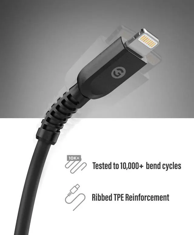 Alt view image 2 of 5 - GALVANOX Short iPhone Charging Cable (2 Pack) Apple MFi Certified USB C to Lightning 1ft Braided Charger Cords Compatible with iPhone 11/12/13/14 Pro Max (Black)